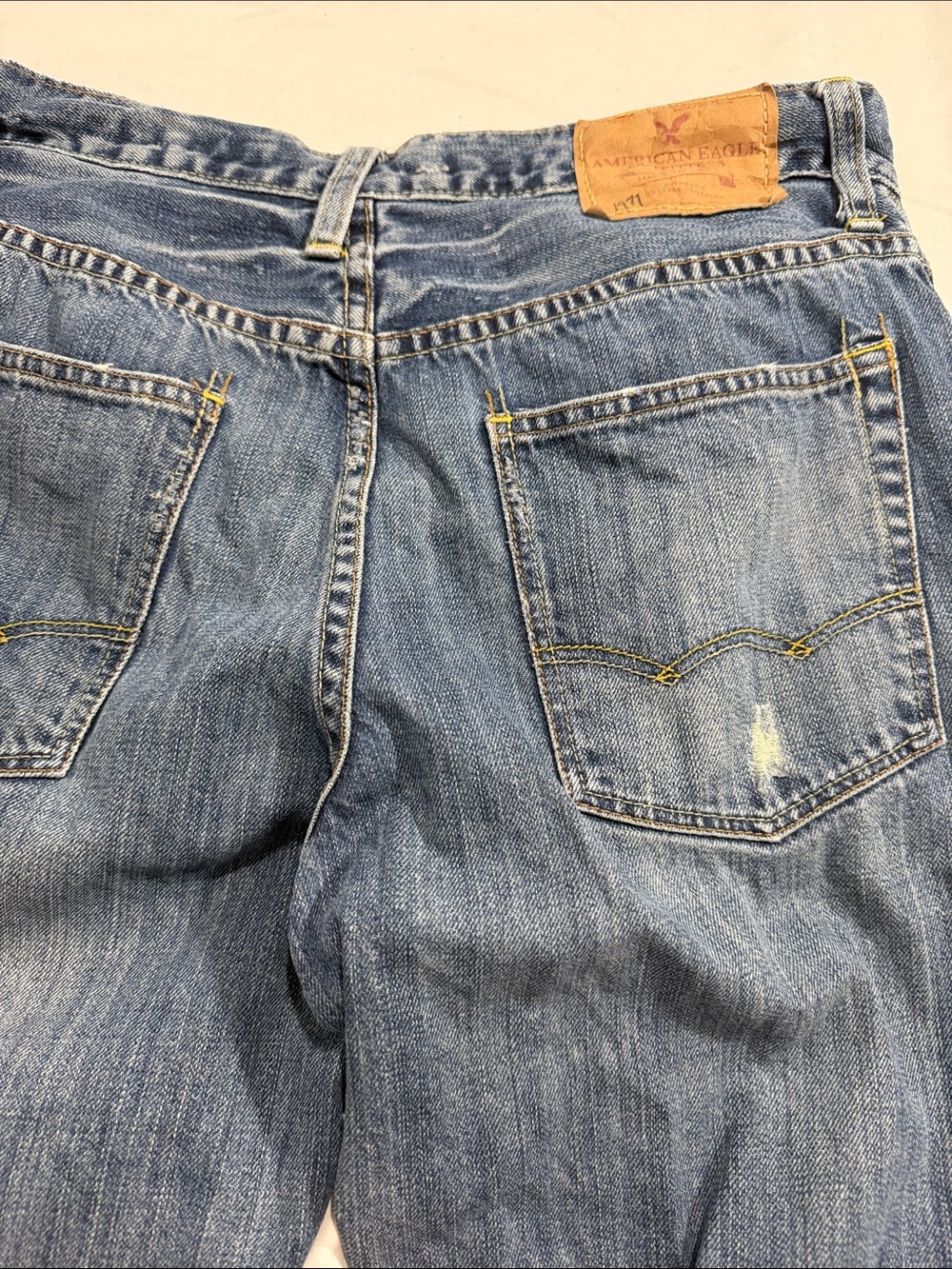 Y2K American Eagle Outfitters Men’s Blue Boot-Cut Jeans - Picture 7 of 9